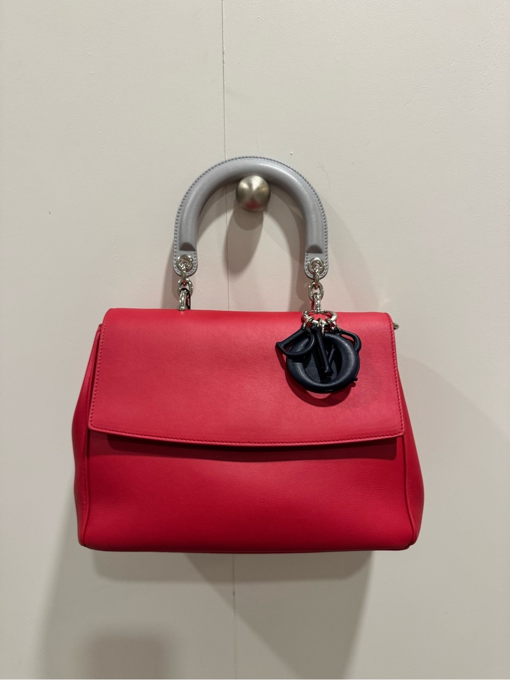 Christian Dior Small Be Dior Flap Bag in red and navy blue
